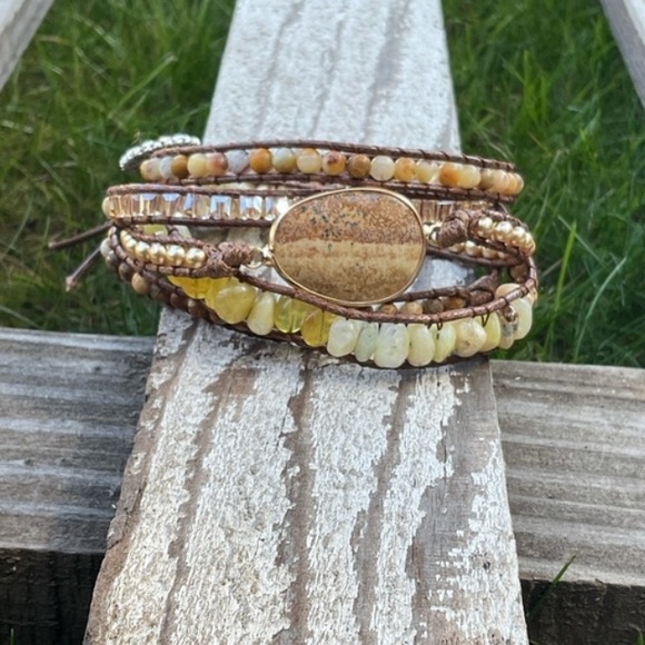 Evie Mossy Weave Wrap Beaded Bracelet New - Picture 6 of 10